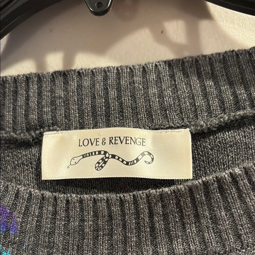 Gray Splatter Crewneck Sweater - Picture 3 of 6